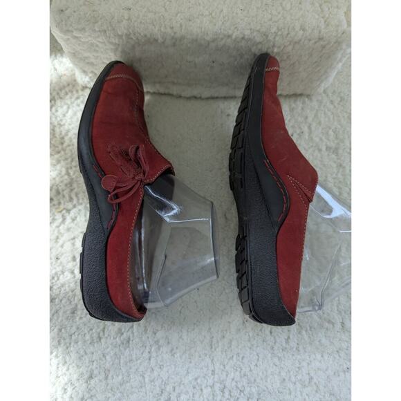 Naturalizer Detail Red Slip On Leather Suede Mules Loafers Comfort Shoes sz 8 - Picture 5 of 8